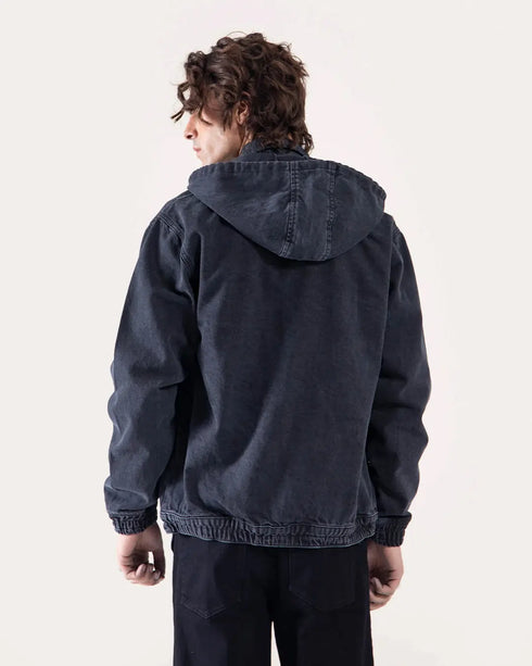 DENIM ZIPPER HOODIE